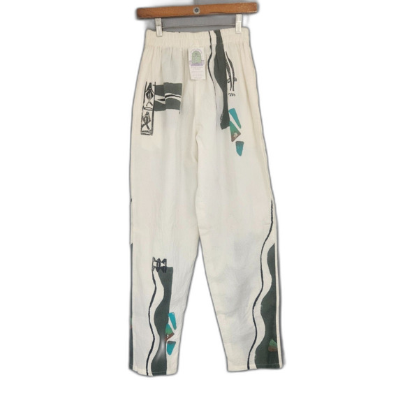 Play Alegre Hand Painted Fish Jogger Pants Sz Small Made in San Diego CA USA - Picture 1 of 8